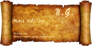 Muhi Géza névjegykártya