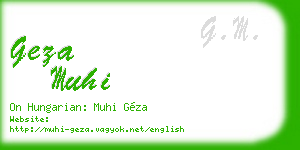 geza muhi business card